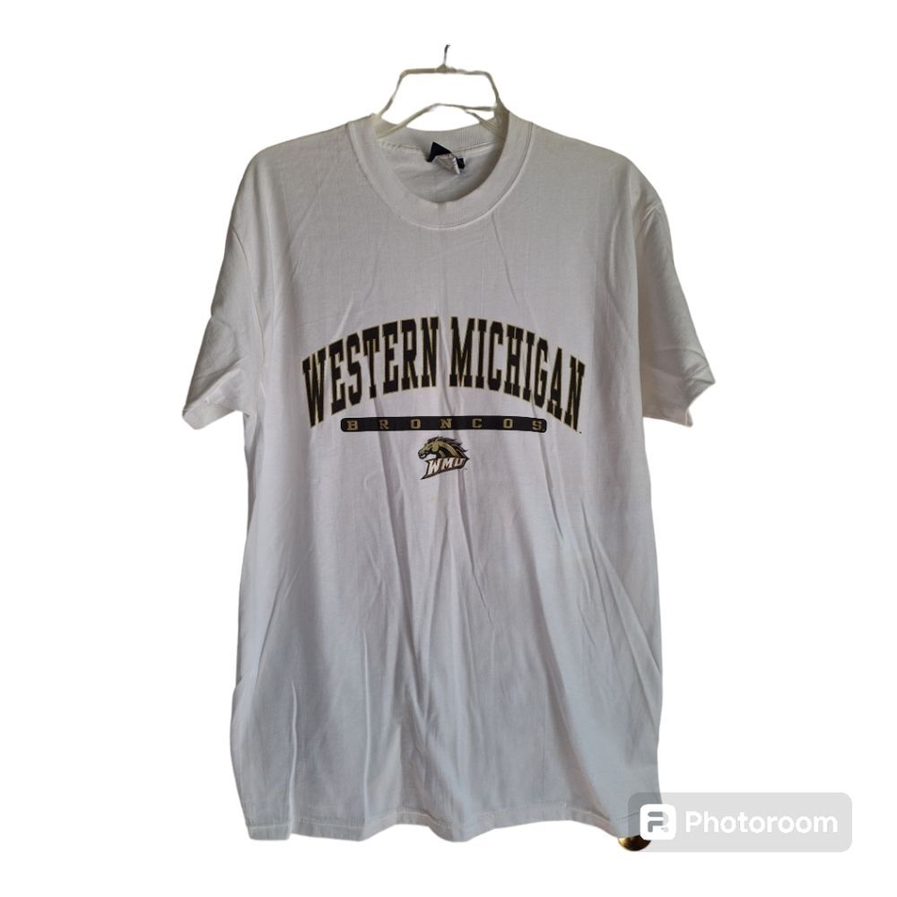 Western Michigan Broncos White T-Shirt Size Med